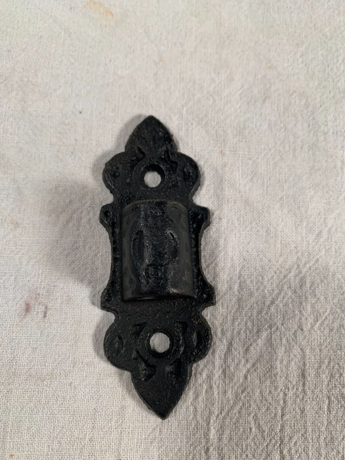 Vtg Cast Iron Wall Hanging Wall Plate Holder Piece Hinge for Bracket Oil Lamp