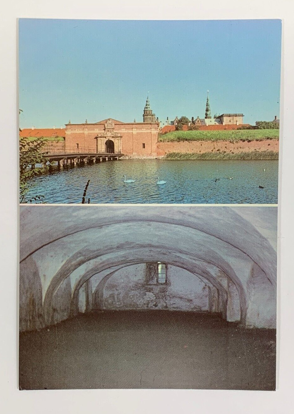 Kronborg Slot Castle Helsingør Denmark Postcard Multiview Aerial & Casemates