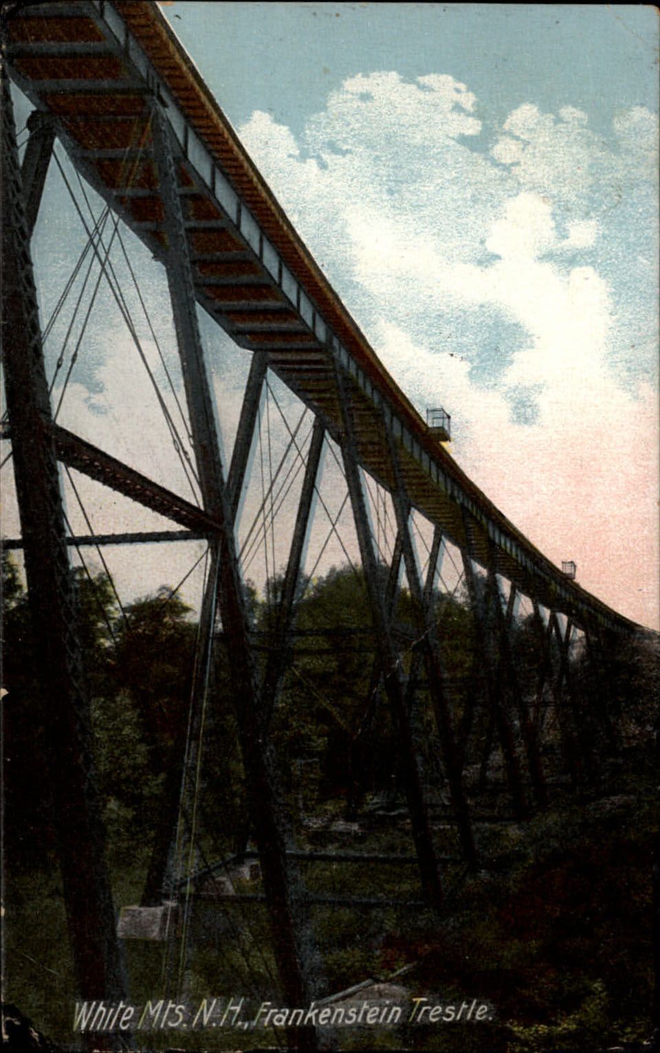 Frankenstein train trestle White Mountains NH ~ 1911 to B Shea Ellsworth Maine