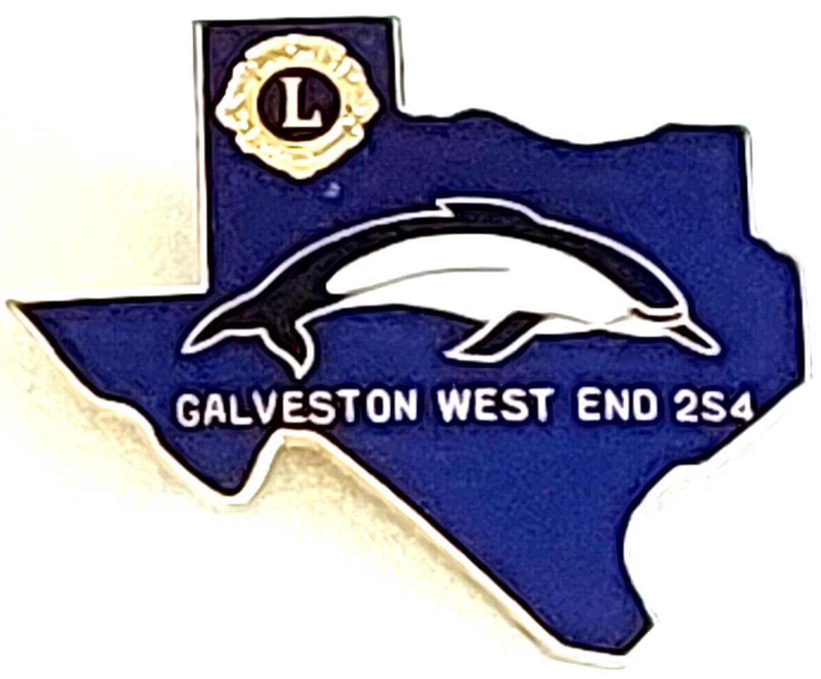 Lion\'s Inter. District 2-S4 Texas Galveston West End  Dolphin Lapel Pin