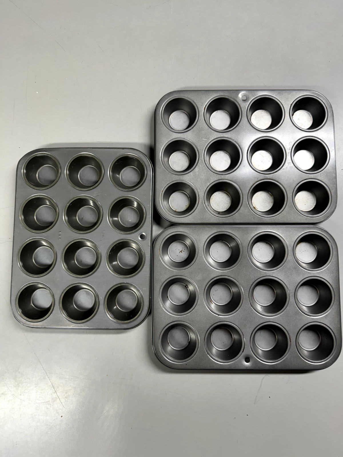 Set of 3 Vintage EKCO 12 Mini Muffin Cupcake Baking Pans Tins