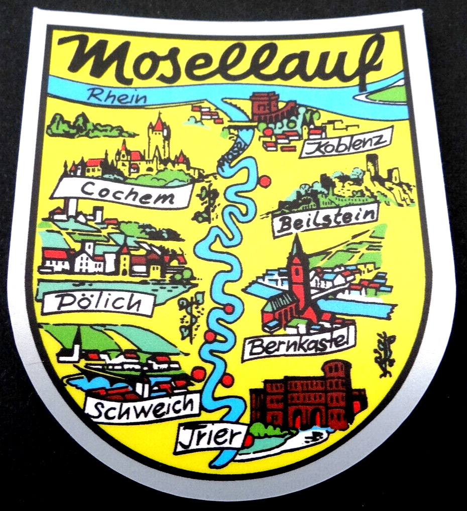 Souvenir-Aufkleber Mosel Mosellauf Mosel Valley Koblenz Cochem Trier Arms Memory