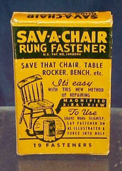 Vintage Sav-A-Chair Rung Fastener Cardboard Box Fulton Products New Jersey