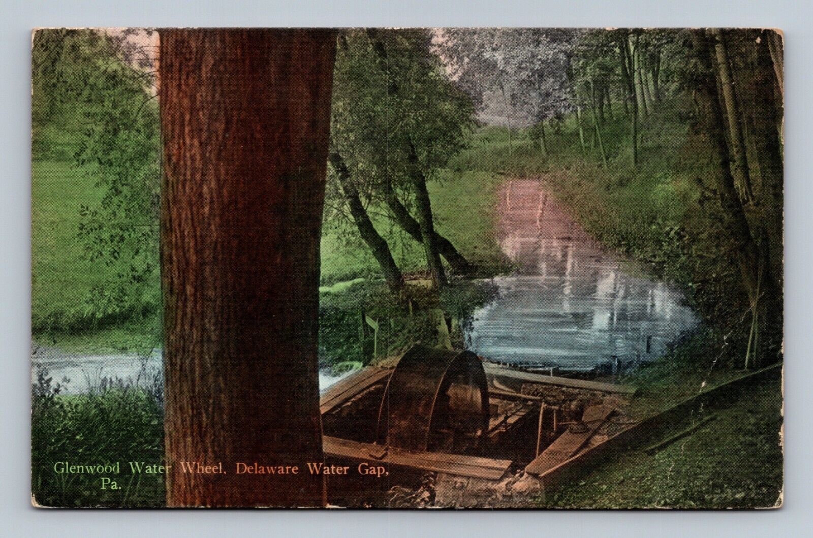 Glenwood Water Wheel Delaware Water Gap Postcard