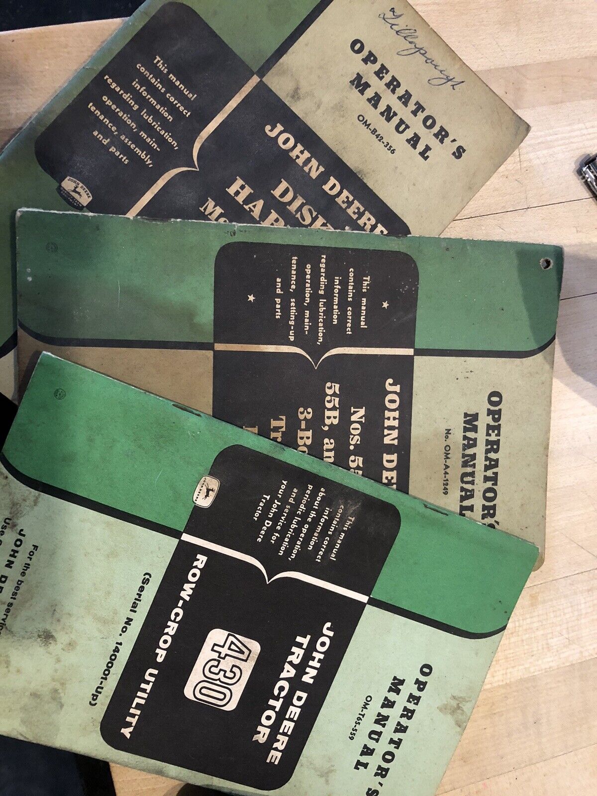 Lot of 3 John Deere vintage operator manuals