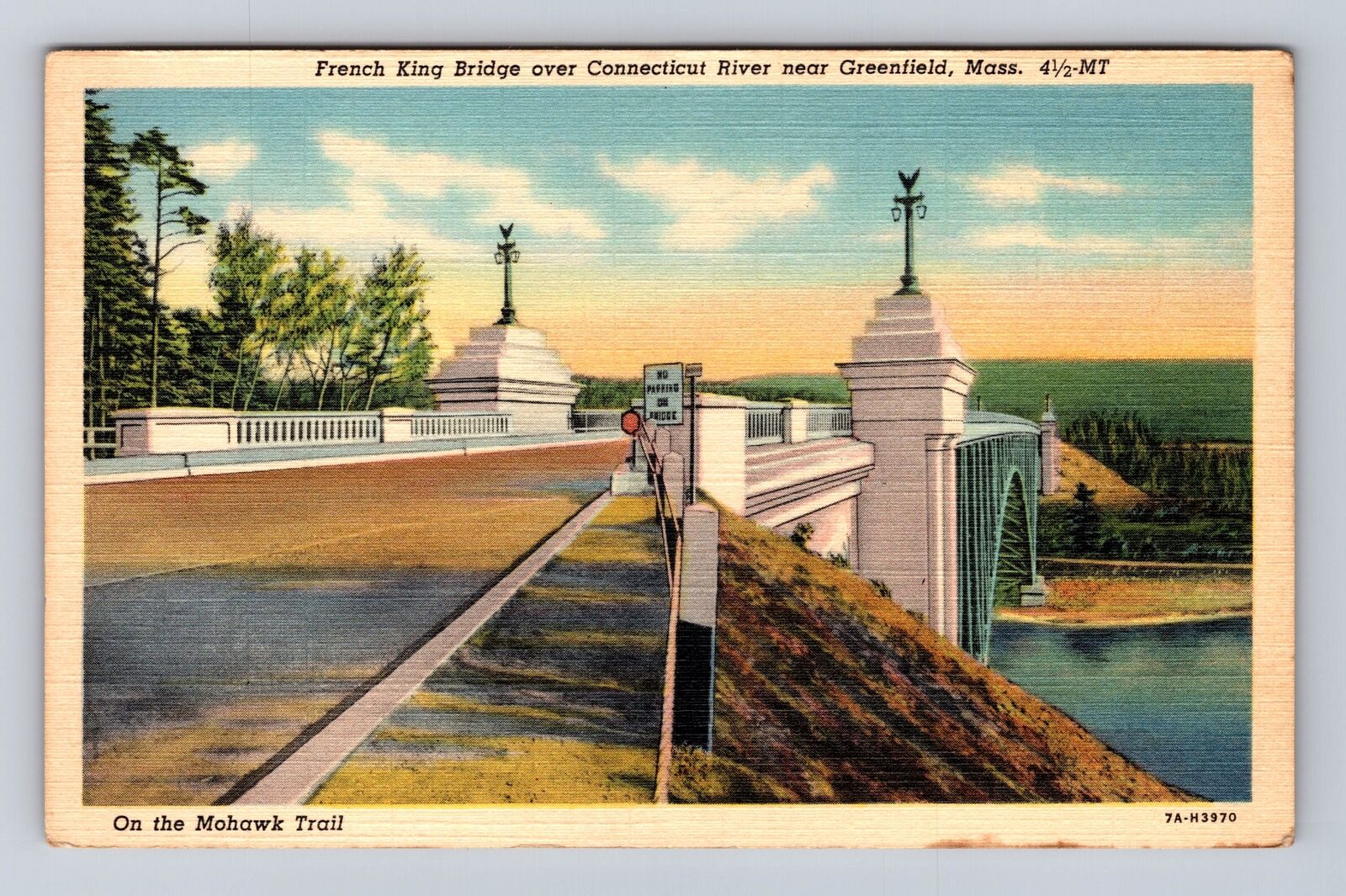 Greenfield MA-Massachusetts, French King Bridge, River Souvenir Vintage Postcard