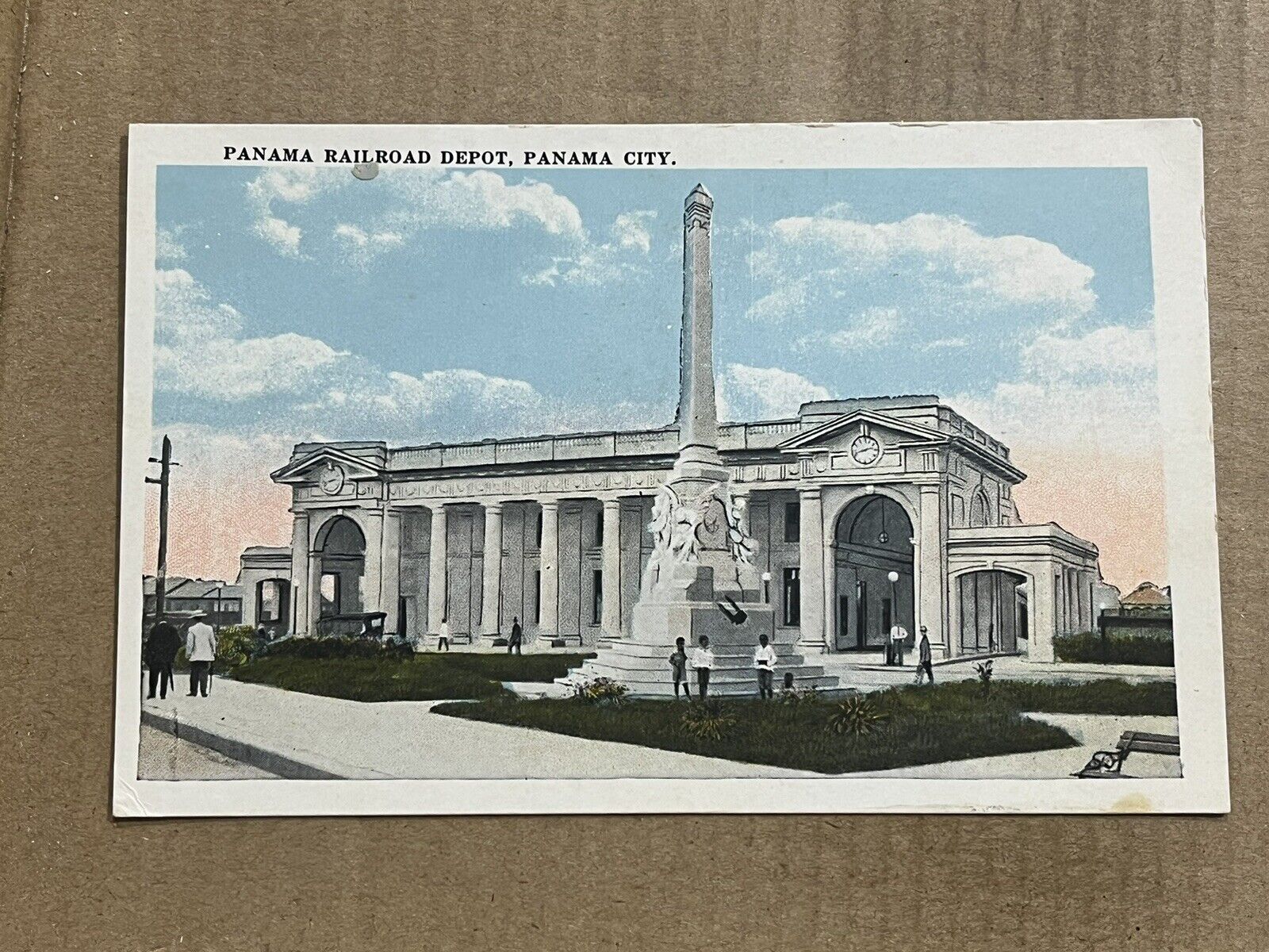 Postcard Panama City Panama Railroad Depot Train Station Vintage PC