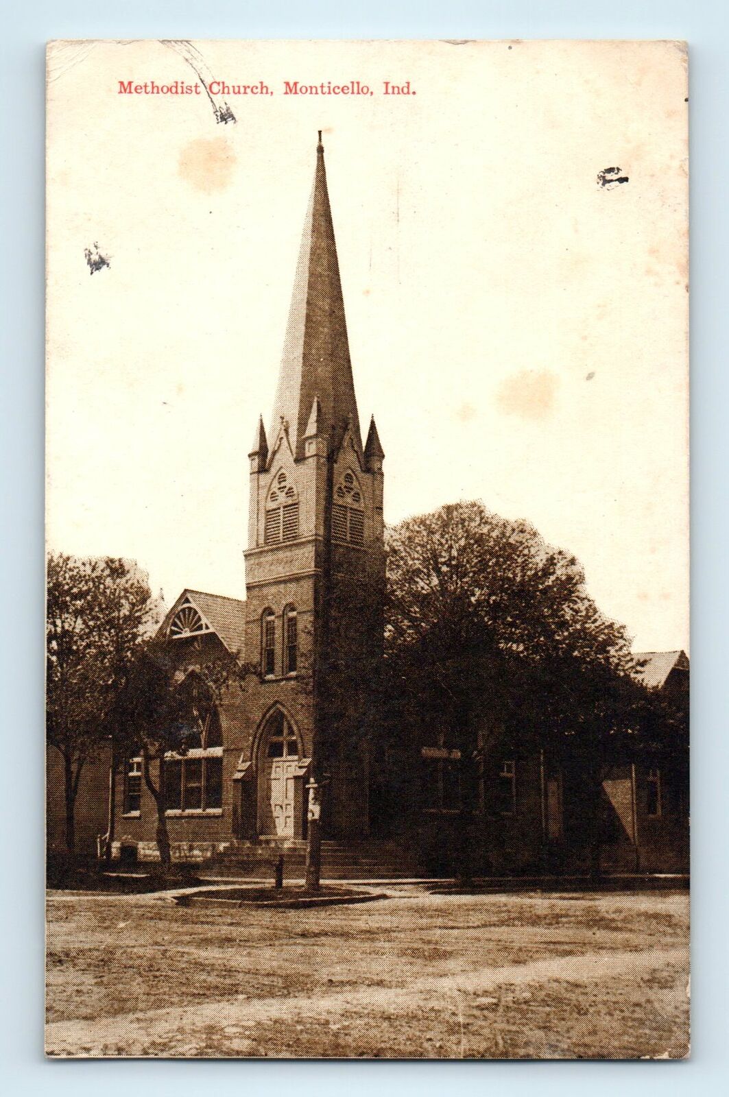 1911 MONTICELLO, IN Postcard - METHODIST CHURCH