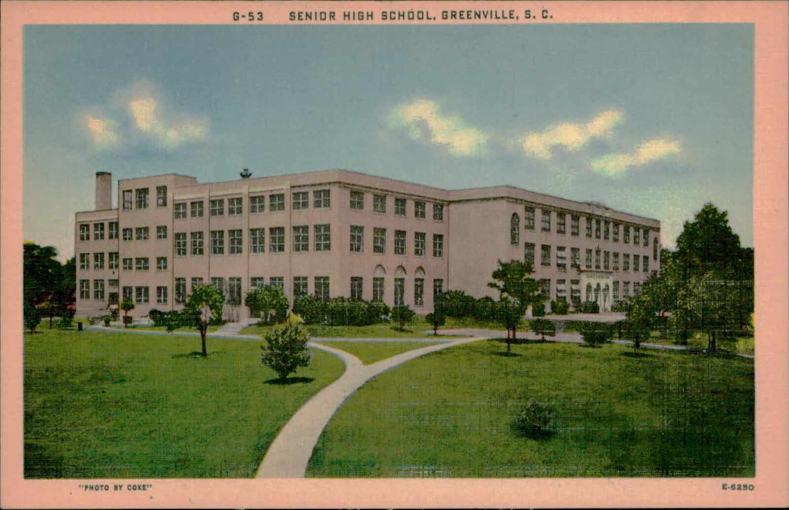 Postcard: SENIOR HIGH SCHOOL, GREENVILLE, S. C.