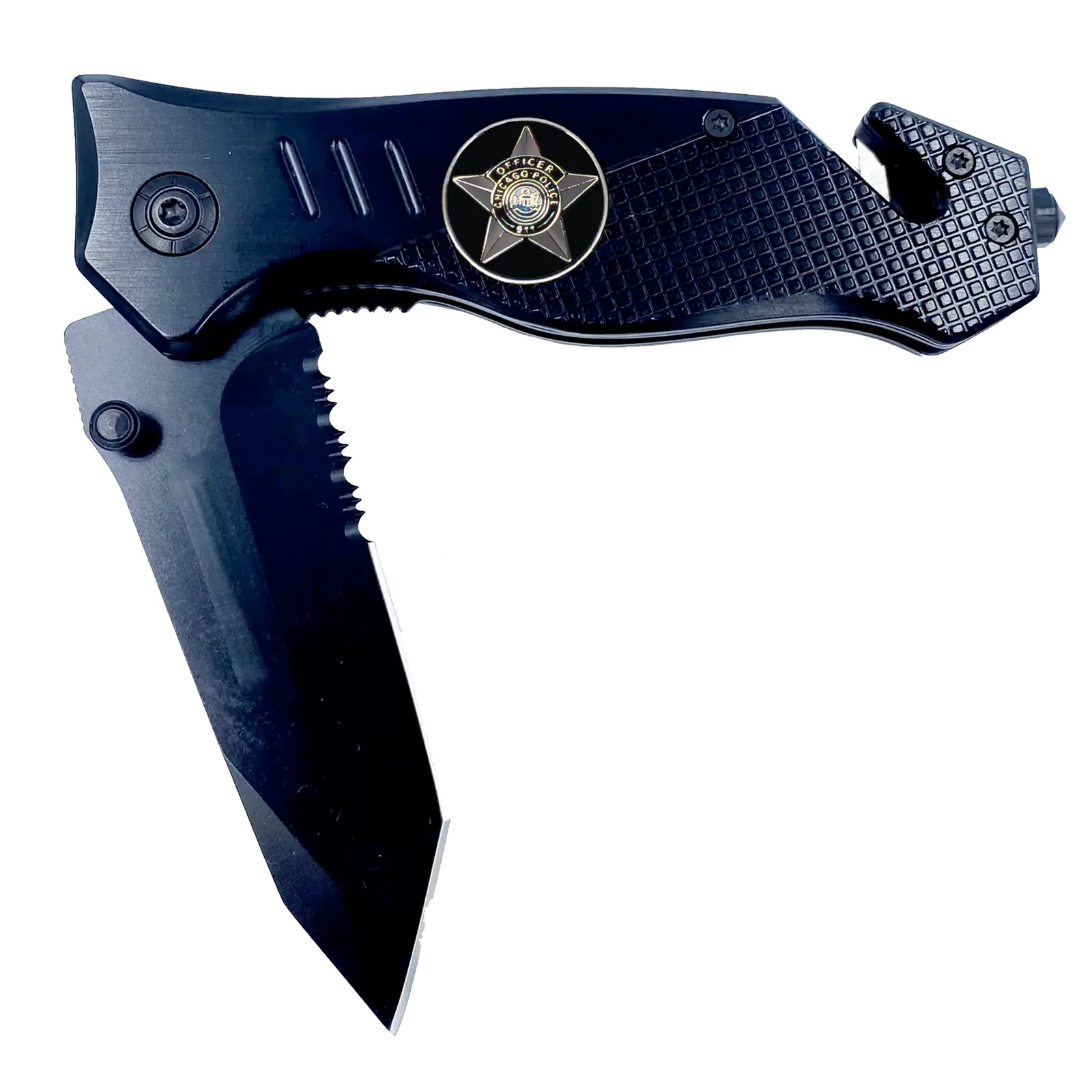 Chicago Police Department CPD 3-in-1 Tactical Rescue knife tool with Seatbelt Cu