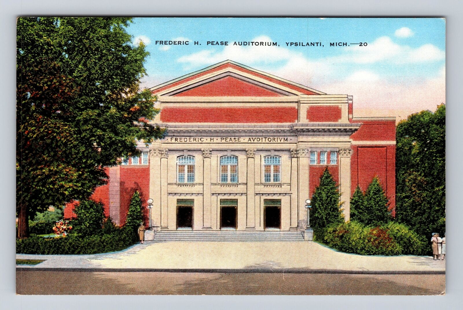 Ypsilanti MI-Michigan, Frederic H Pease Auditorium, Vintage Souvenir Postcard