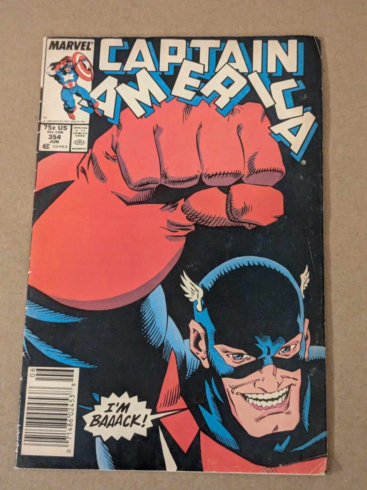 Captain America #354 Newsstand 1st U.S. Agent Appearance MARVEL 1989