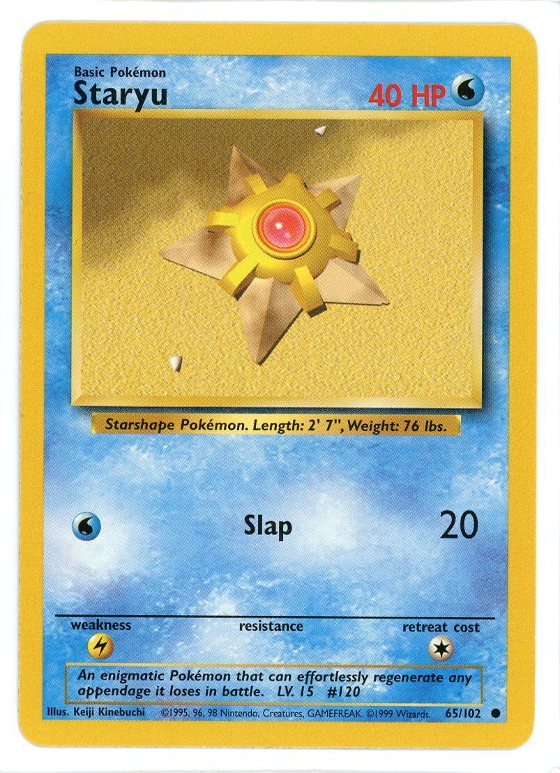 Staryu 65/102 Base Set Unlimited Pokemon Card