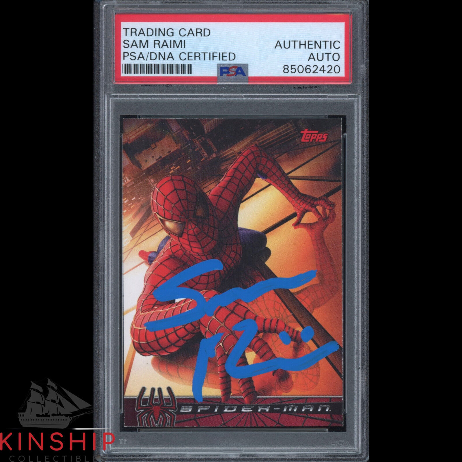 Sam Raimi signed 2002 Topps Spider-Man Card PSA DNA Slabbed Bold Auto CQTY