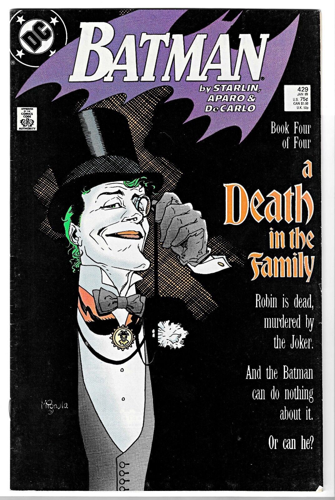 Batman #429 D.C. Comics 1989 A Death in the Family Book 4