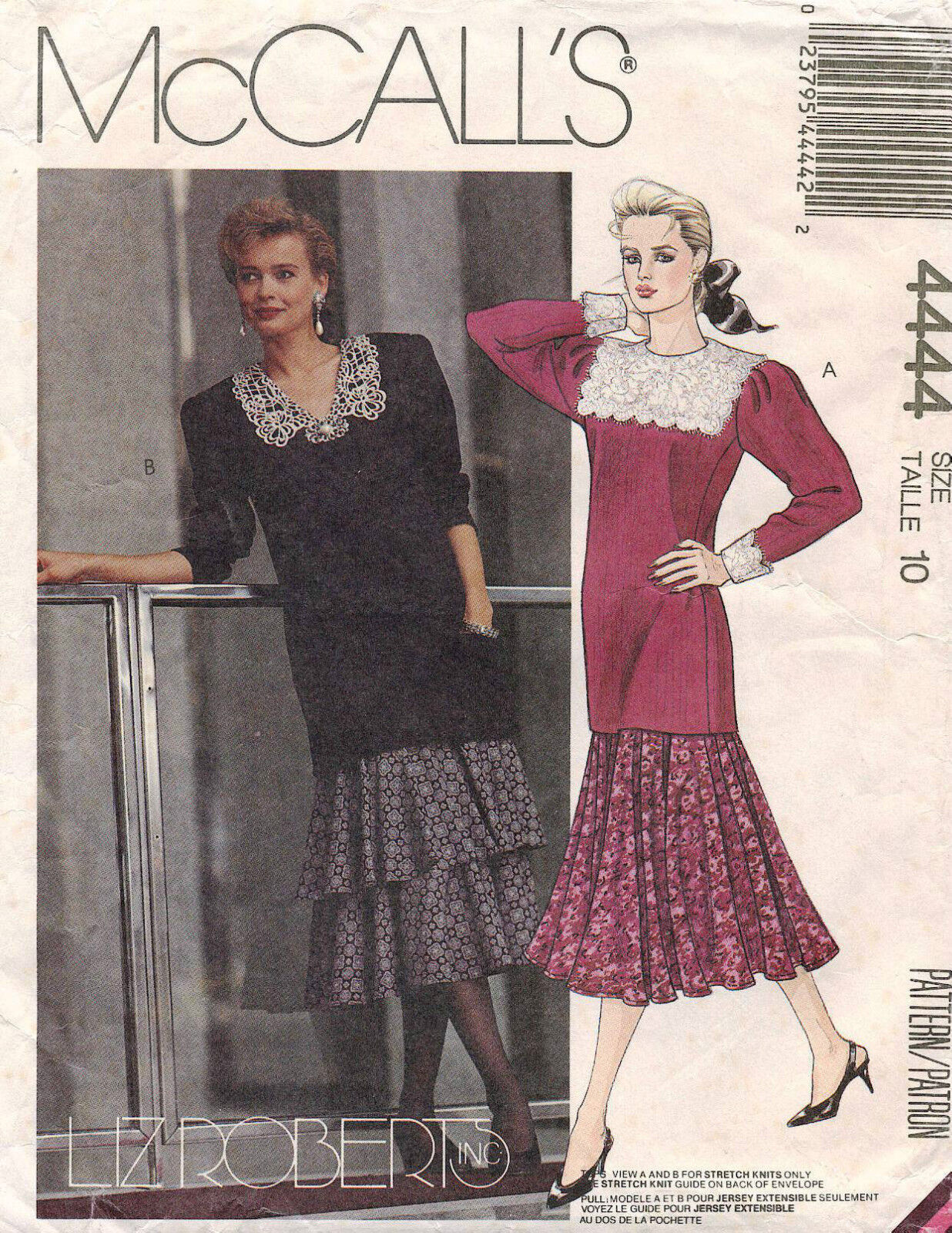 1980\'s VTG McCall\'s Misses\' Dress Pattern 4444 Size 10 UNCUT