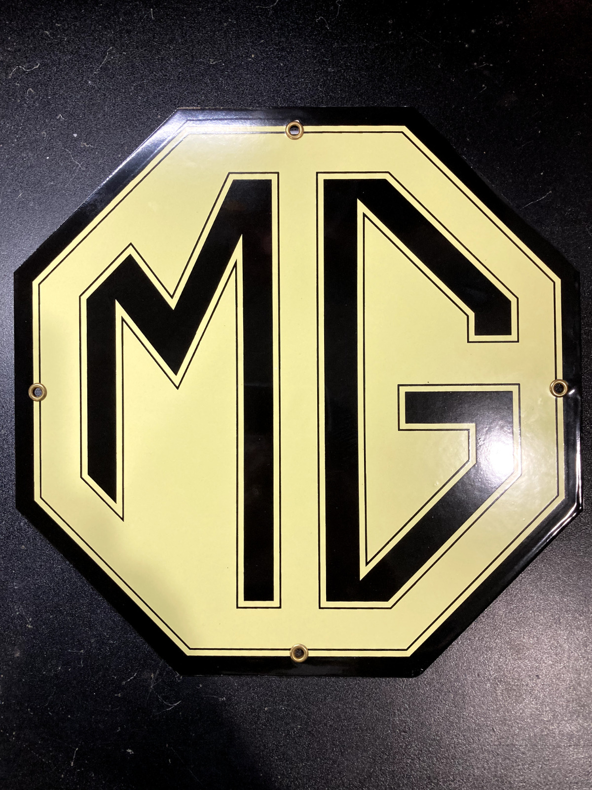Vintage Repo MG Dealer Morris Garages Enamel Porcelain Steel Sign