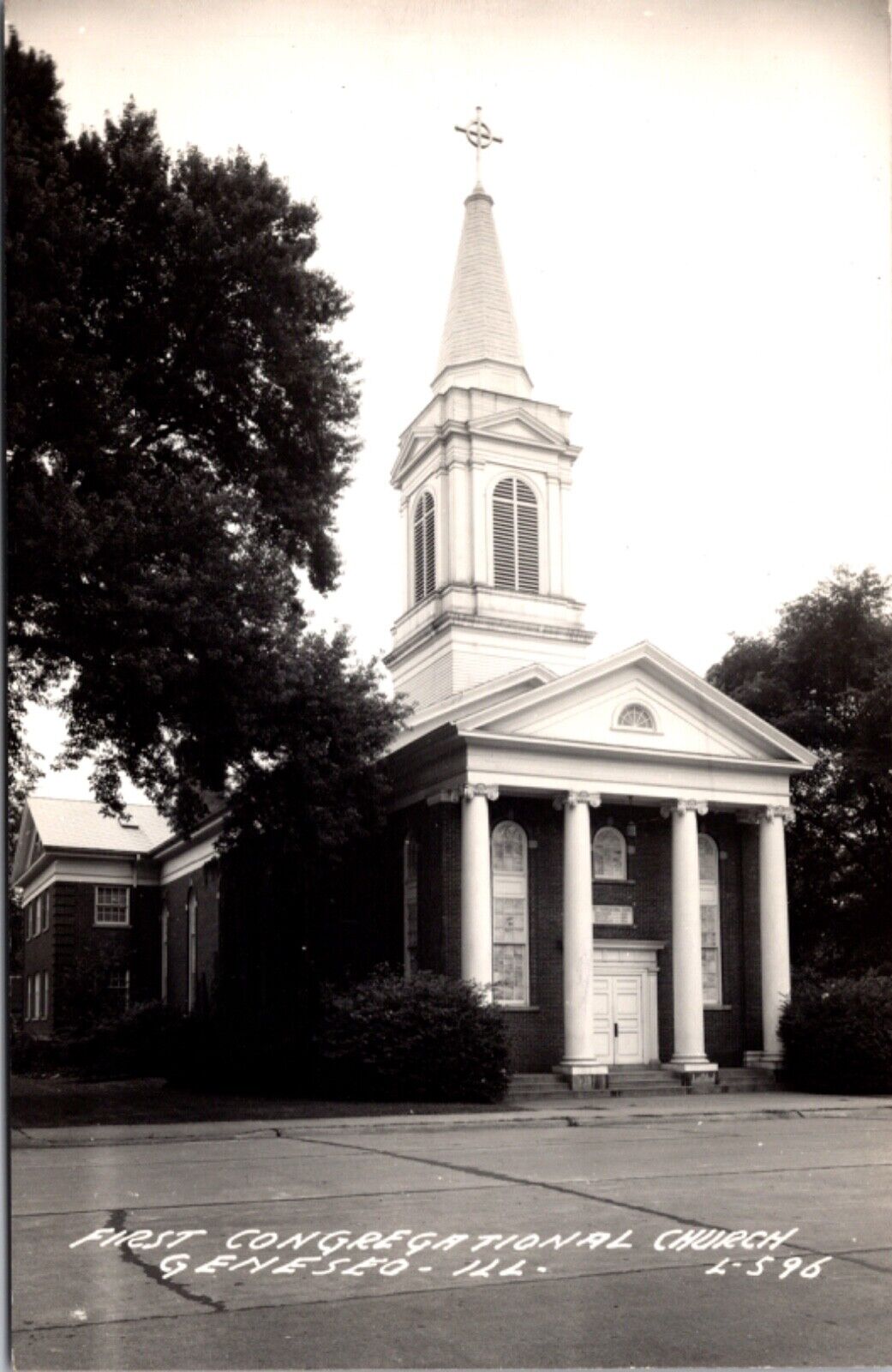 Real Photo Postcard First Congregational Church in Geneseo, Illinois