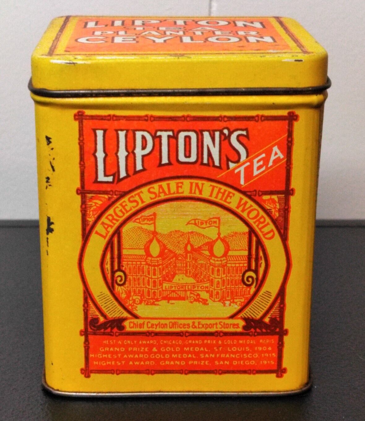Vintage Lipton Tea Planter Ceylon Advertising Tin 1990s Bristol Ware