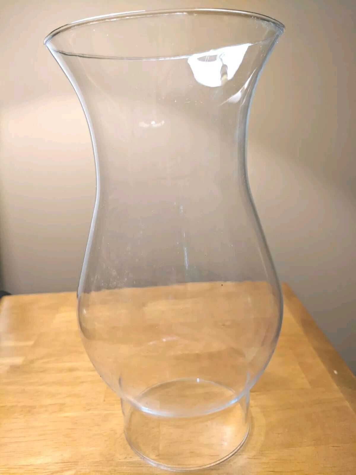 Vintage Clear Glass Hurricane Chimney 8” Tall, 2-3/4” Fitter, 4