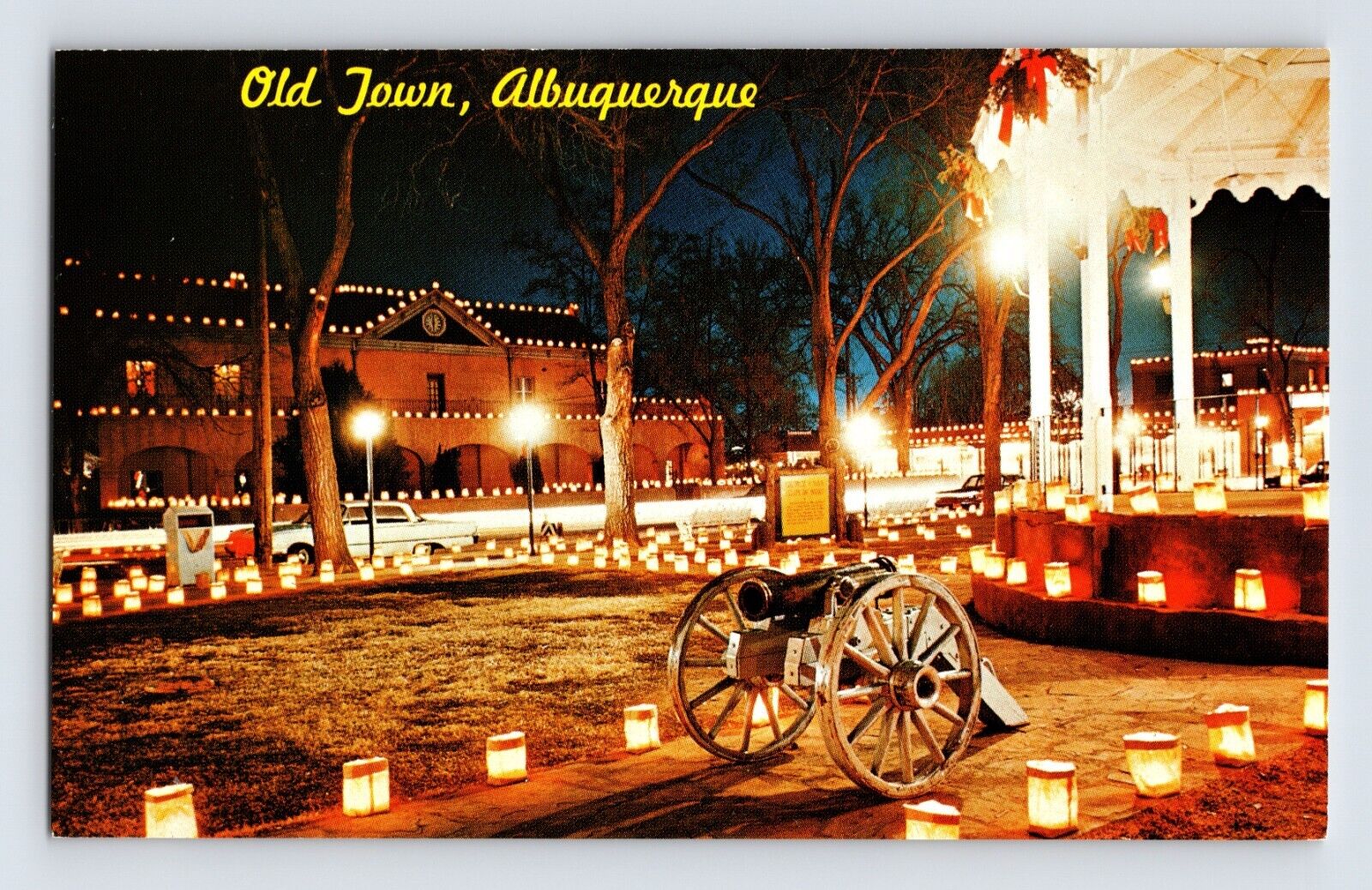 Postcard New Mexico Albuquerque NM Christmas Old Town Plaza 1960s Unposted