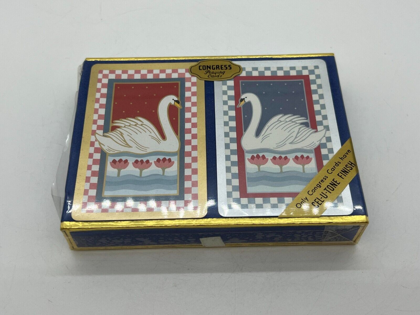 Congress Playing Cards 2 Deck Set Vintage Cel U Tone Swans Birds (Sealed)