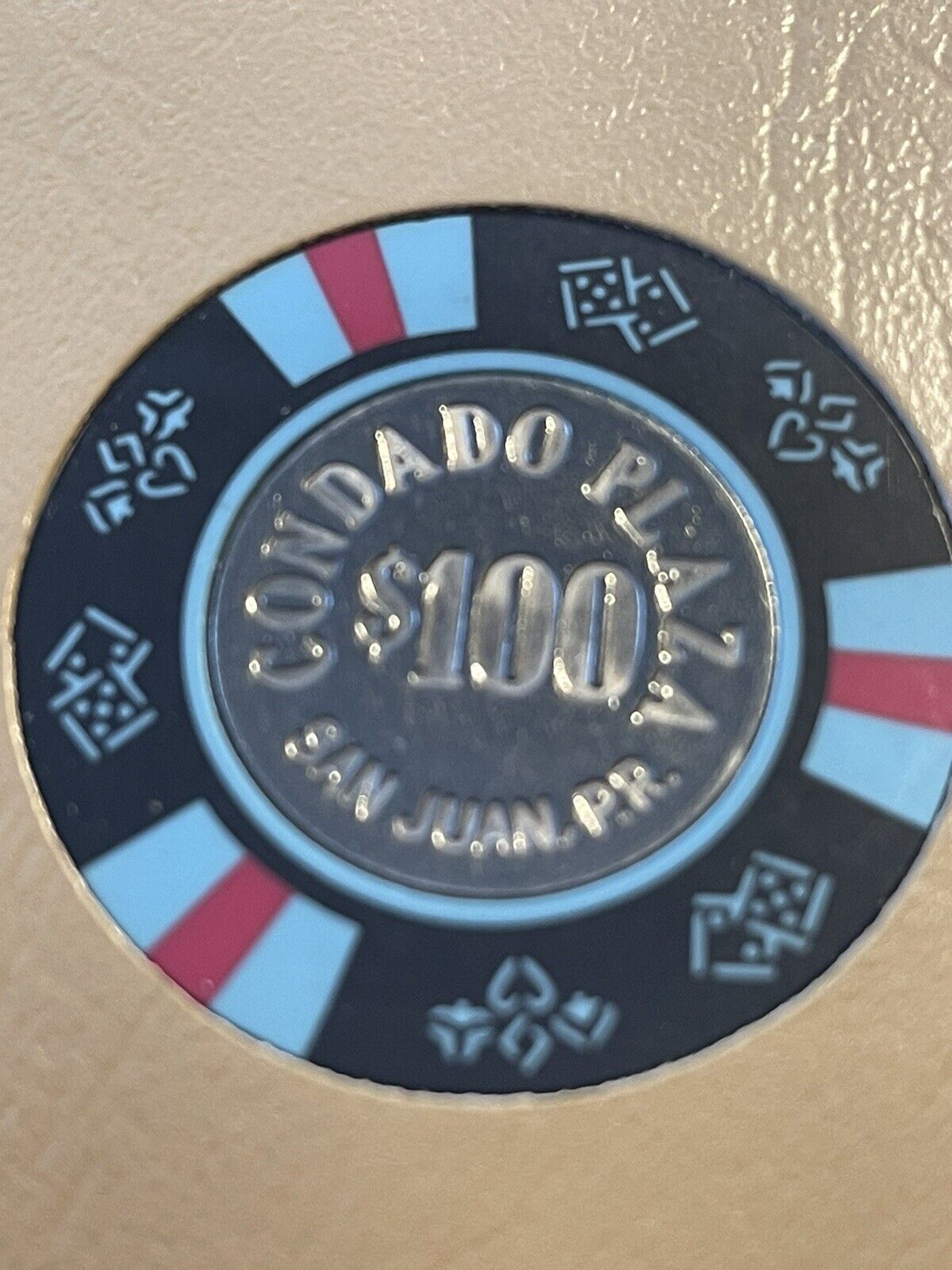 $100 Condado Plaza San Juan Puerto Rico Casino Chip CPZ-100c