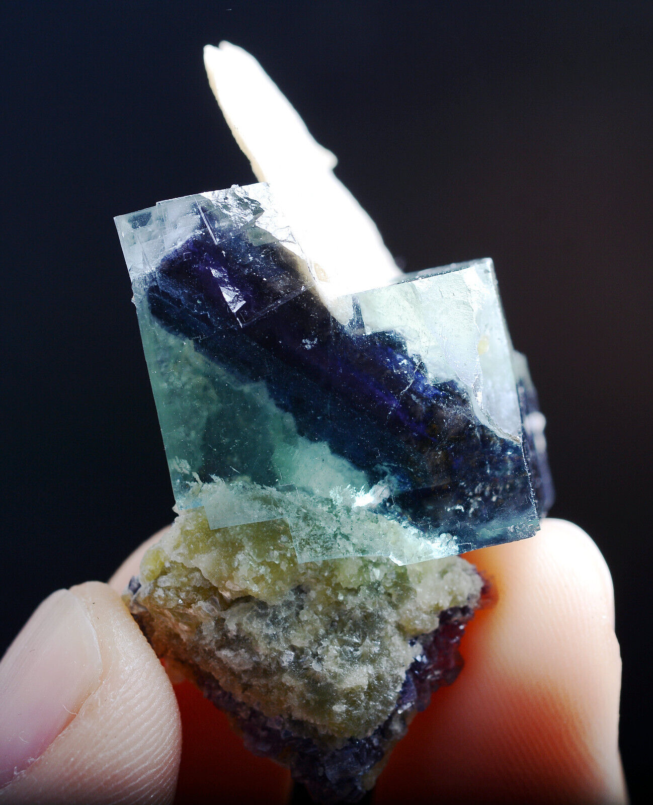 19g Natural Green Purple FLUORITE Dolomite Mineral Specimen/Inner MongoliaChina