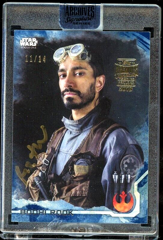 BODHI ROOK 2018 Topps Archives Star Wars RIZ AHMED AUTO Autograph SP /14