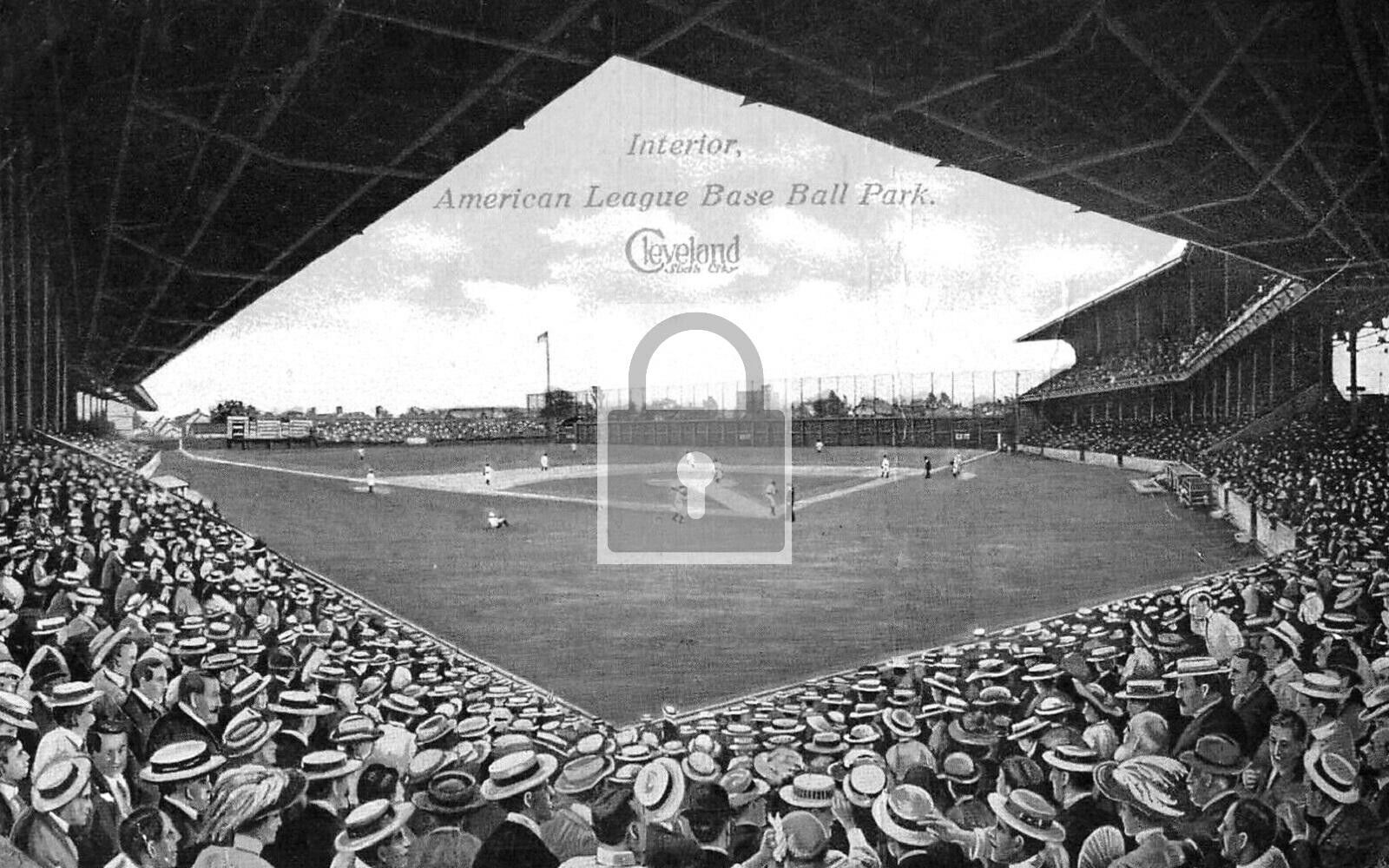 Interior View American League Baseball Park Cleveland Ohio OH Reprint Postcard