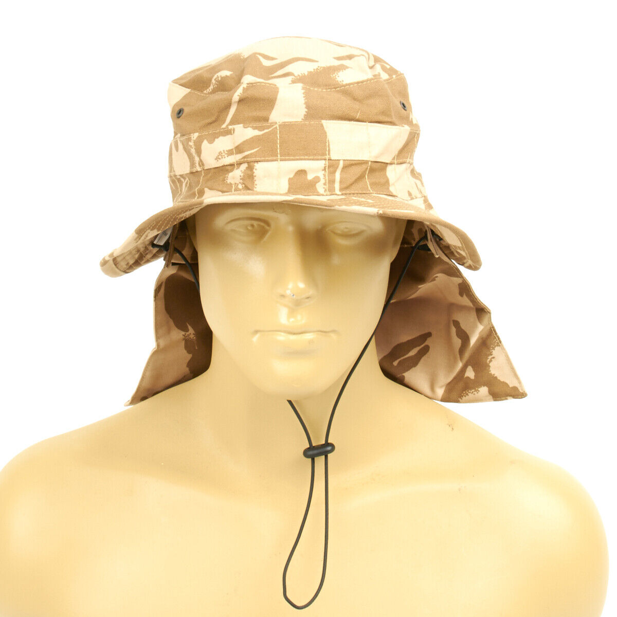 Original British Military Desert Booney Hat with Neck Protector 7.40 US (59cm)