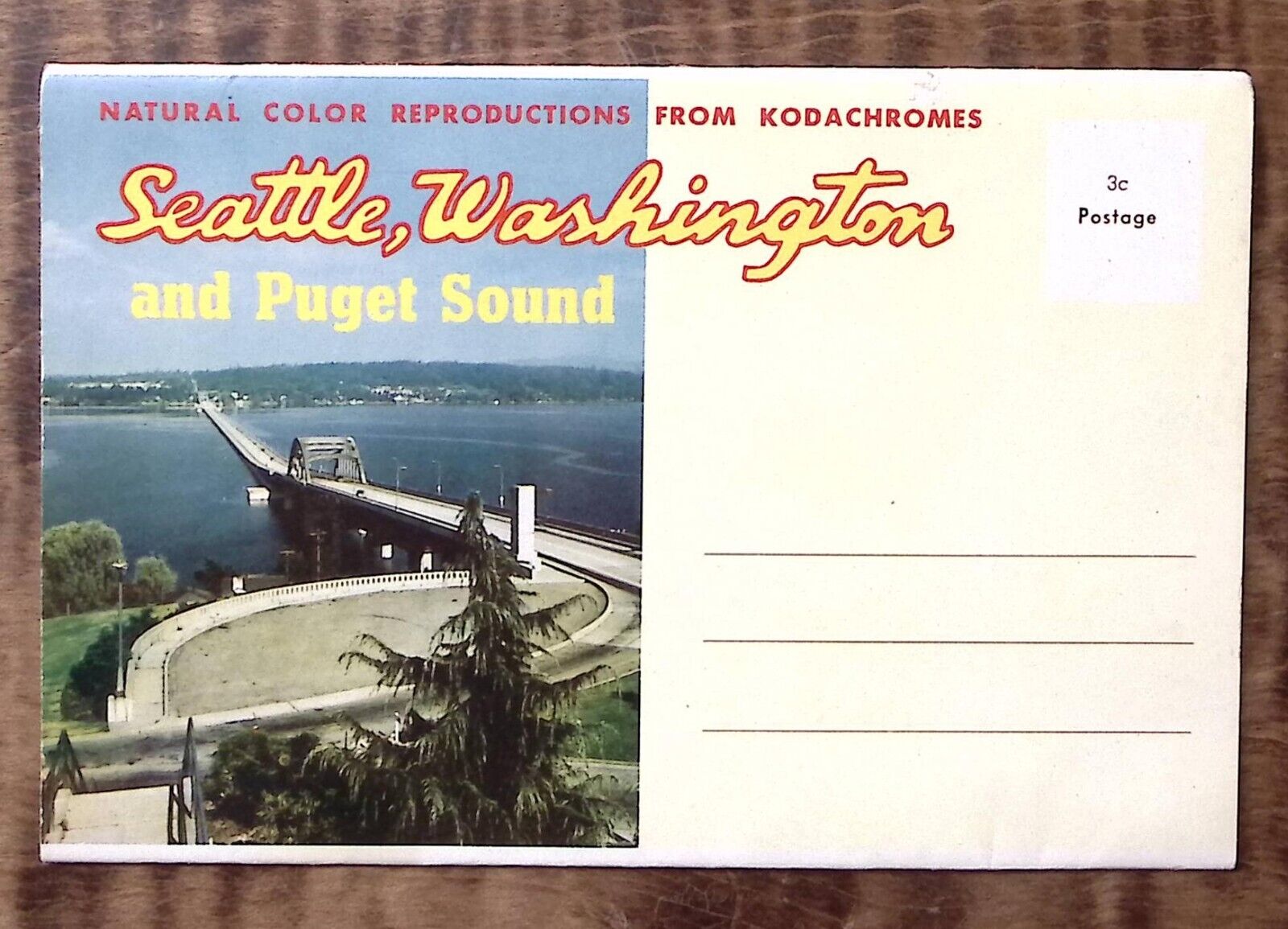 1950s SEATTLE WASHINGTON PUGET SOUND FOLD OUT POSTCARD 12 VIEWS  Z5175