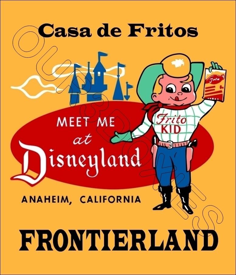 1955 Disneyland Store Counter Advertising Standup Sign Casa De Fritos Disney