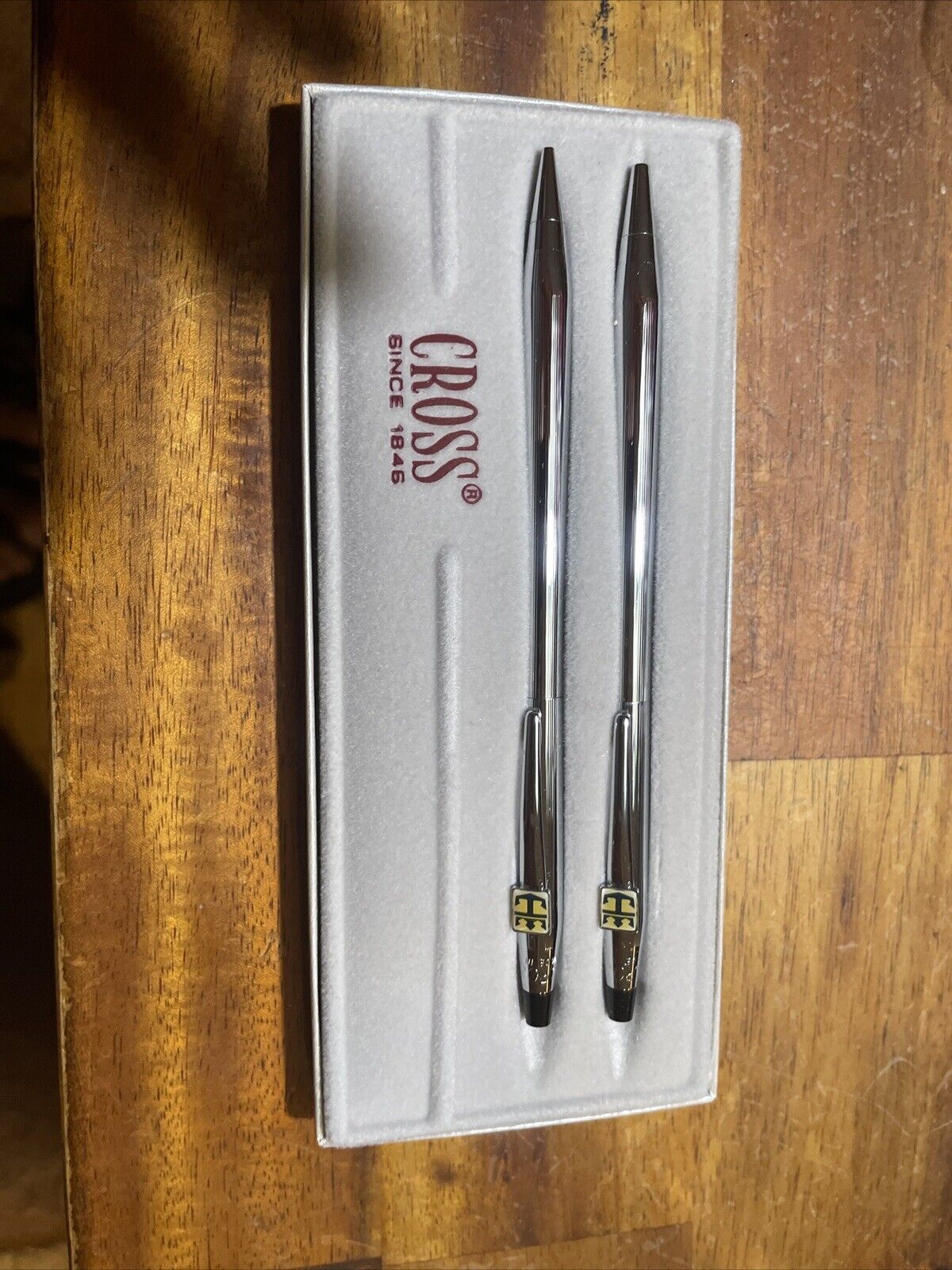 Vintage Royal Caribbean Cross Chrome Pen And Pencil Set NIB