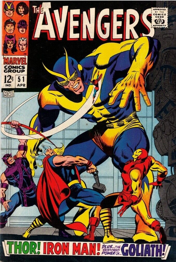 Avengers #51 Iron Man Captain America Thor Hawkeye Goliath Marvel 1968
