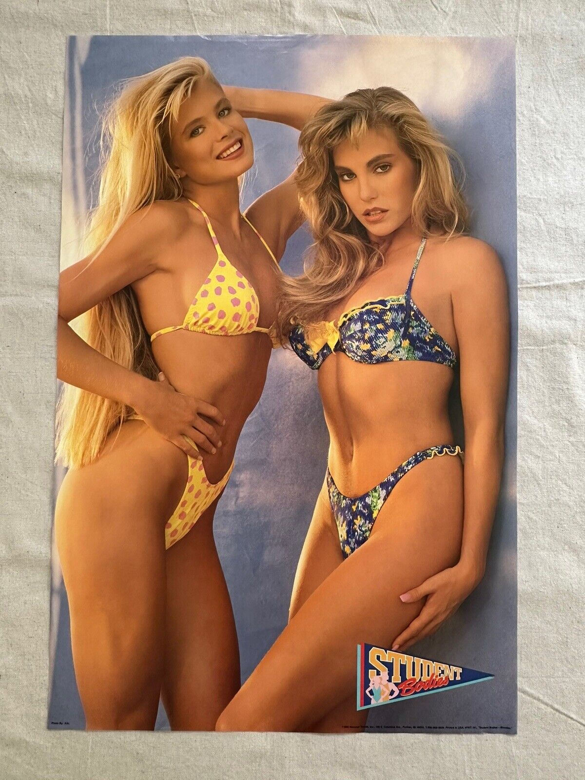 Rare Vtg 90s Student Body Poster Hot Sexy Babe Swimsuit Model Pinup Girl Dorm