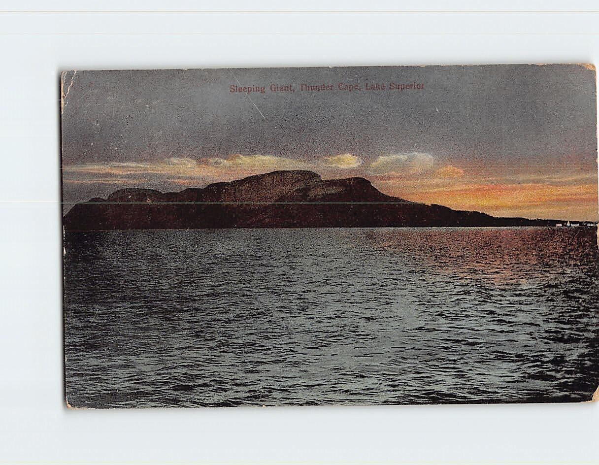 Postcard Sleeping Giant Thunder Cape Lake Superior Ontario Canada