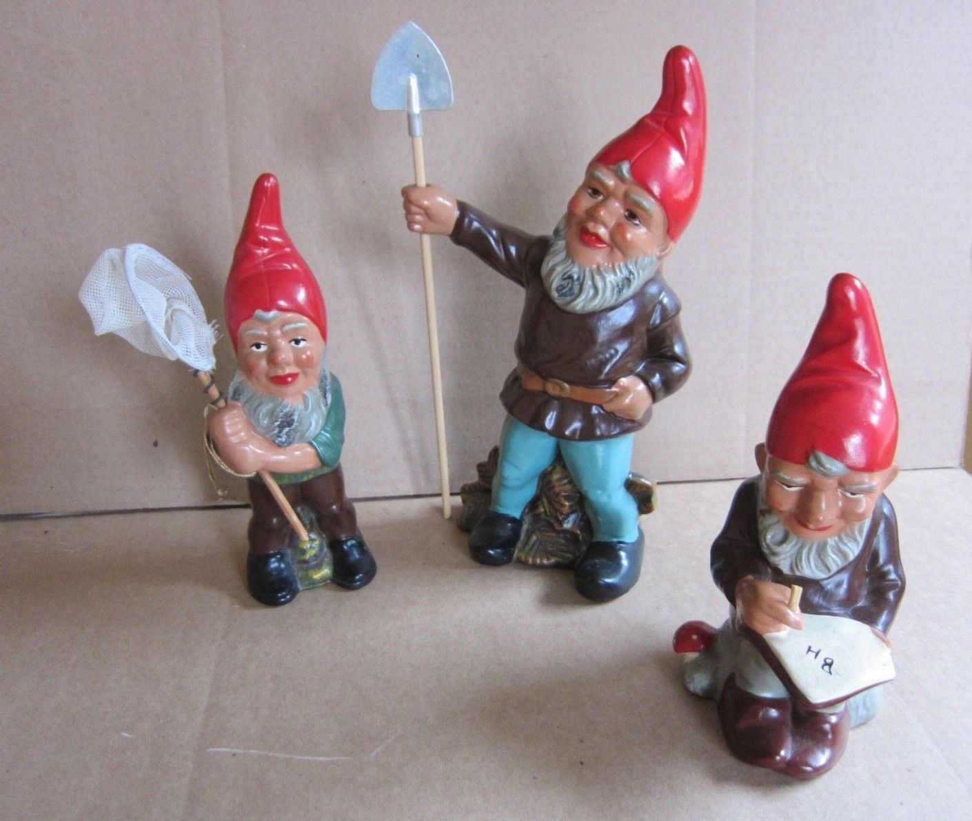 Vintage lot of 3 Heissner Gnomes. W Germany