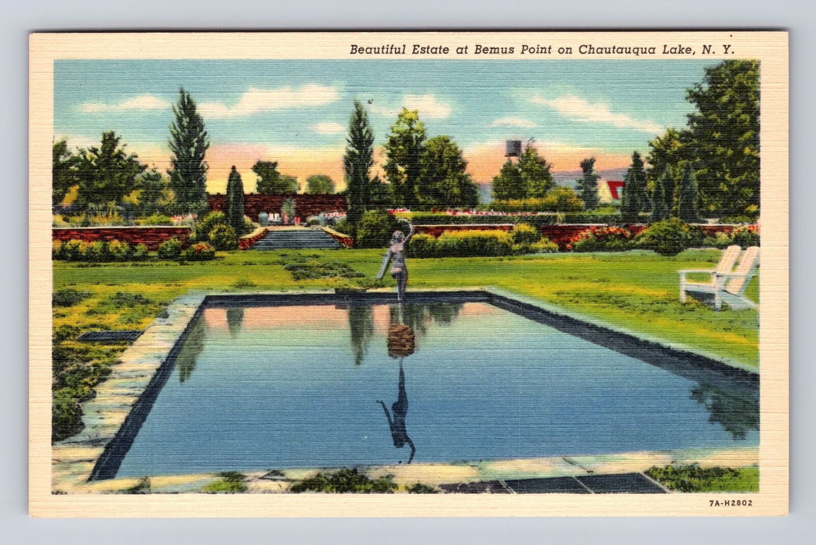Chautauqua Lake NY-New York, Estate At Bemus Point, Antique, Vintage Postcard