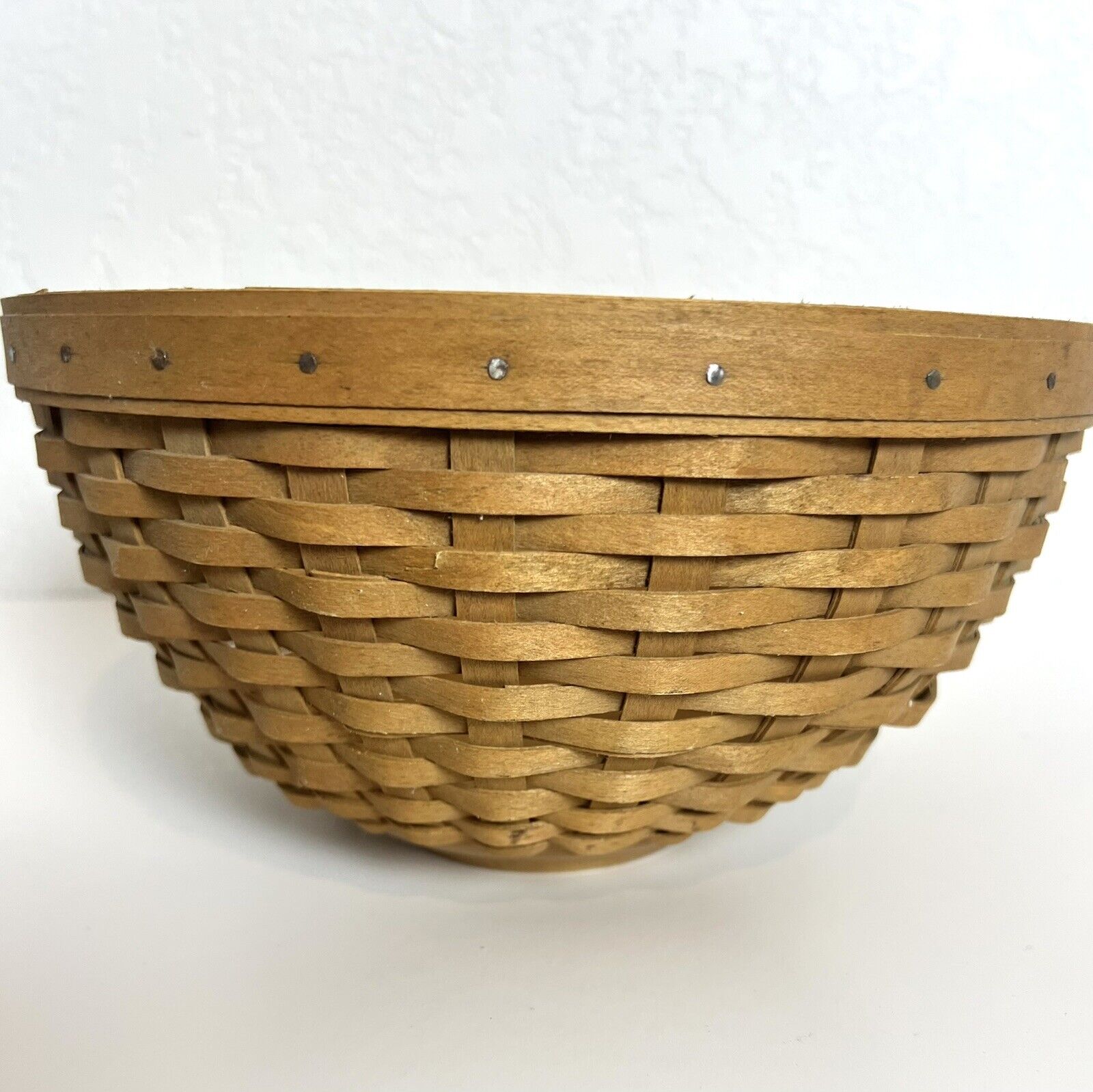 Longaberger 9” Bowl Basket With Wooden Base 2002