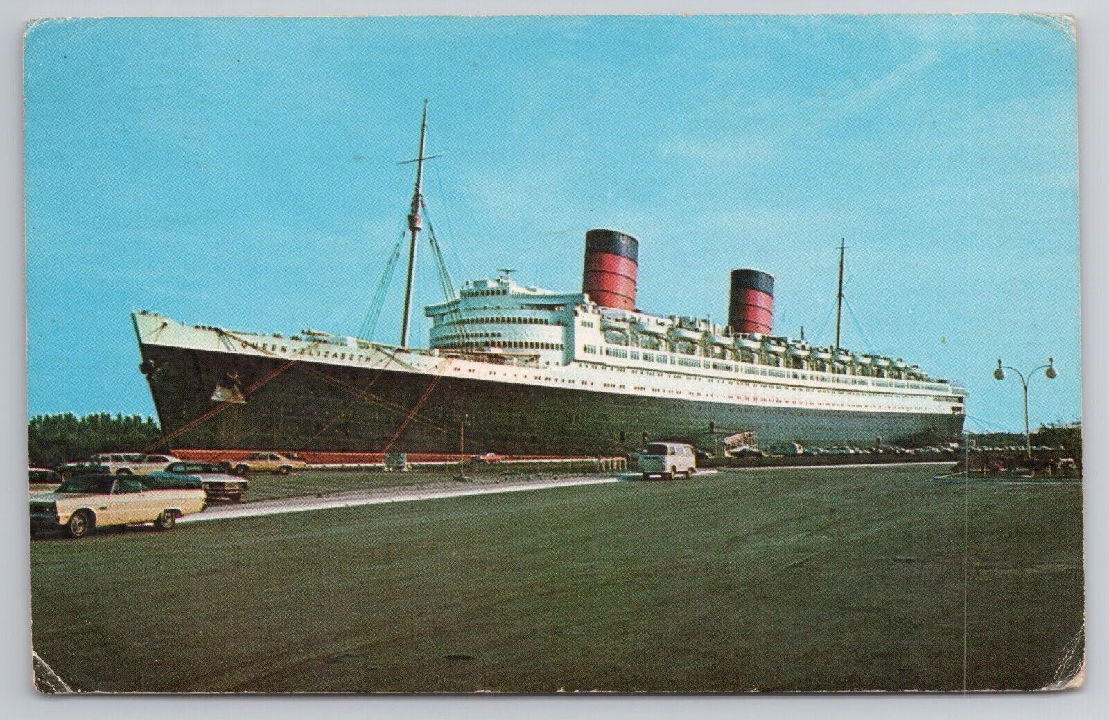 1972 Postcard Queen Elizabeth RMS Ocean Liner Cunard