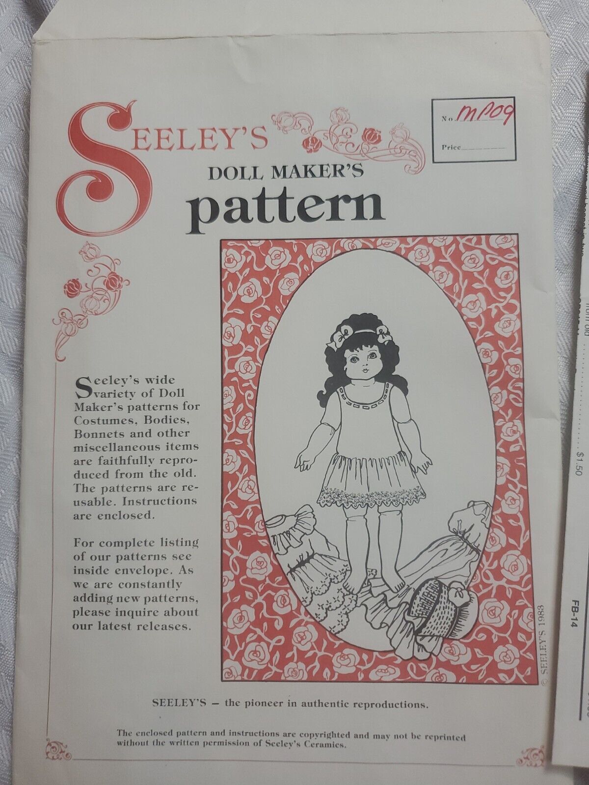 Vintage Seeley's Dollmaker Pattern MP09 Hulda dress slip panties uncut