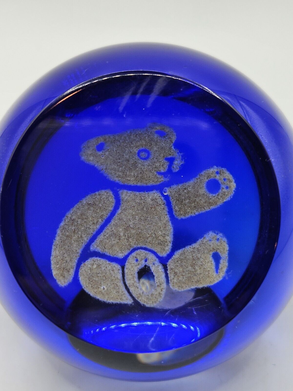 Caithness Glass 3D Waving Teddy Bear.   Paperweight **RARE**