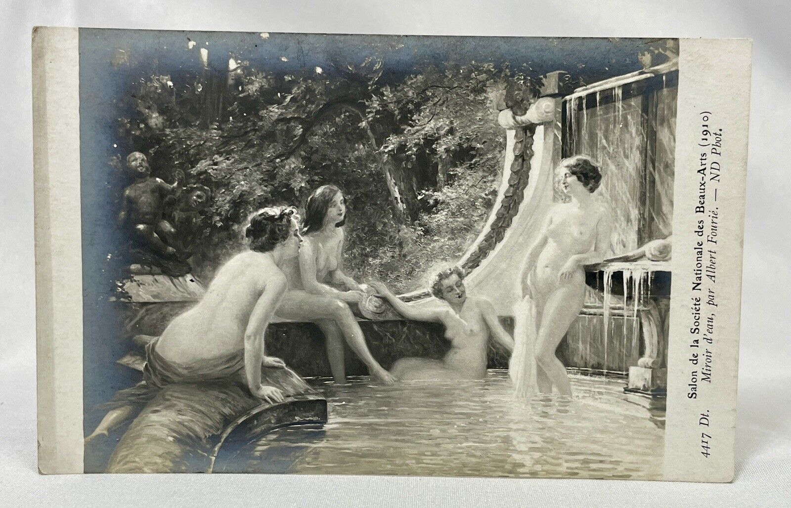 Albert Fourié | Miroir d’eau | Water Mirror | Nude Women Bathing Fountain | 1910