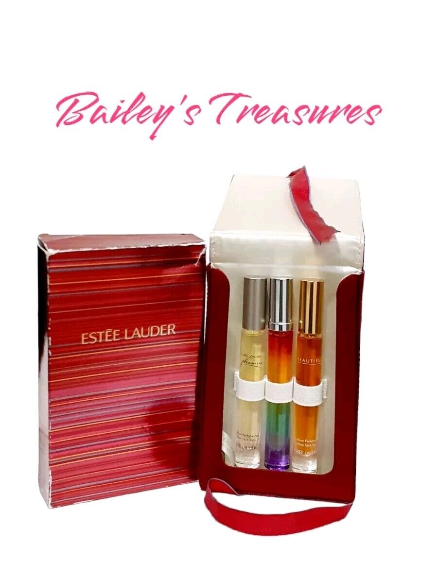 Estee Lauder Vintage Set Beautiful Beyond Paradise Pleasures Touch Perfume Pen