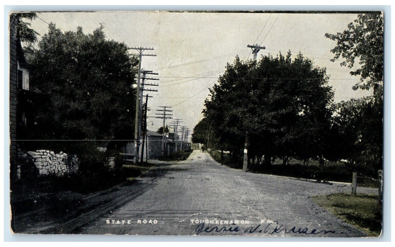 1906 View Of State Road Toughkenamon Pennsylvania PA Posted Antique Postcard