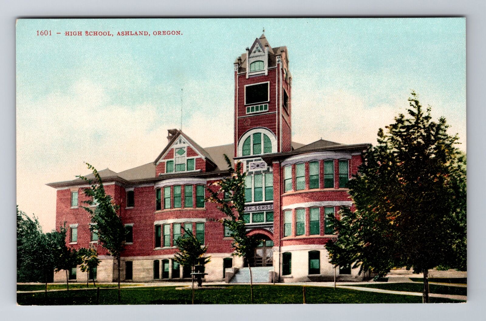 Ashland OR-Oregon, High School, Antique Vintage Souvenir Postcard