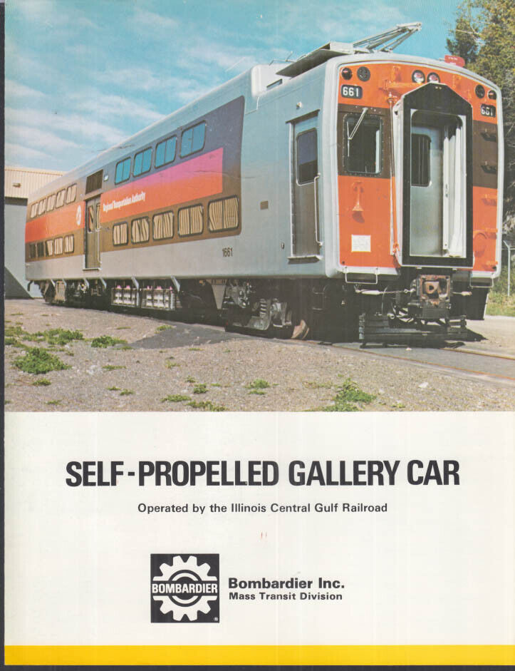Bombardier Illinois Central Gulf RR Self-Propelled Gallery Car folder 1984