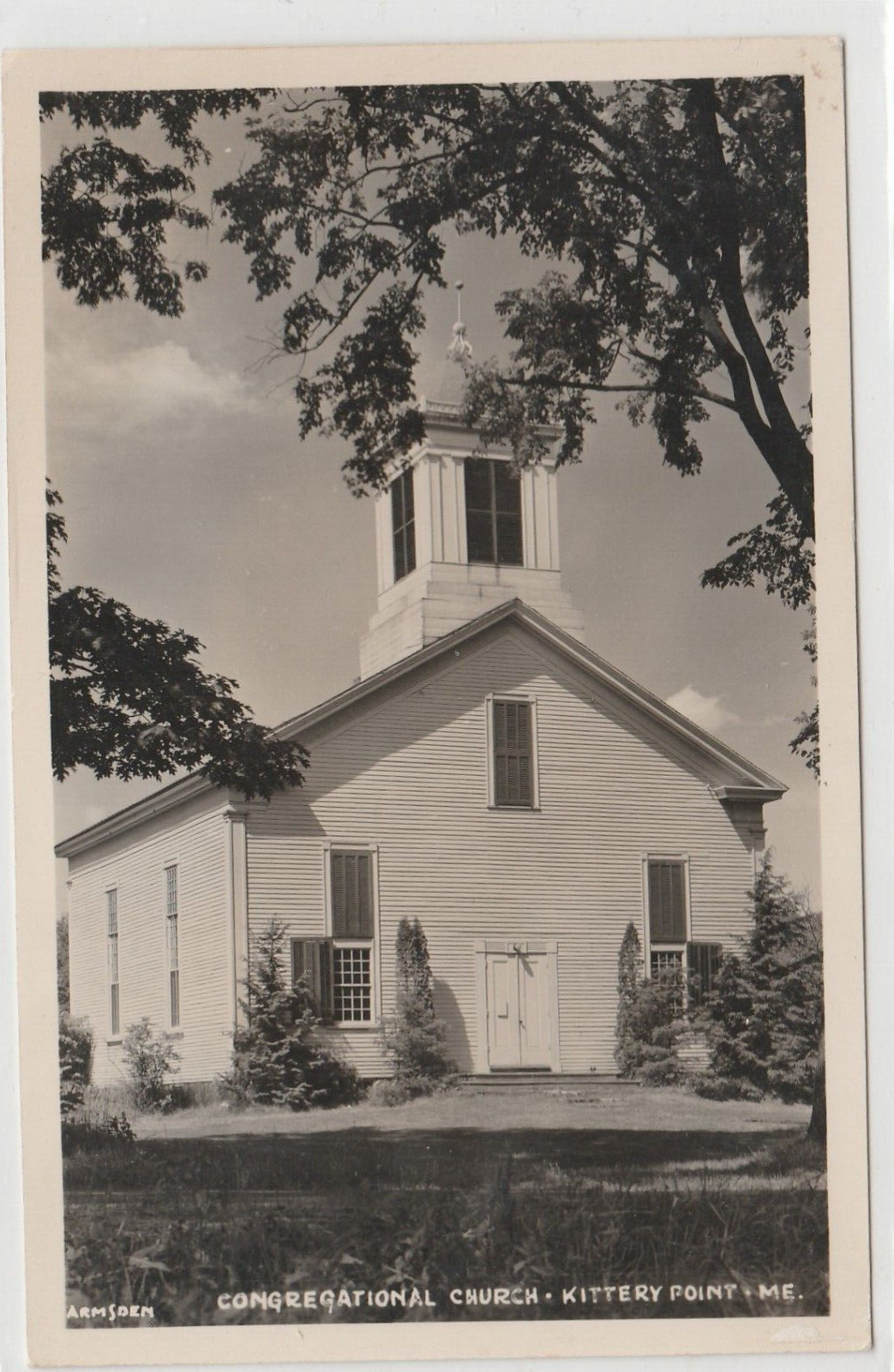Congregational Church, Kittery Point, Maine c1940 RPPC Postcard