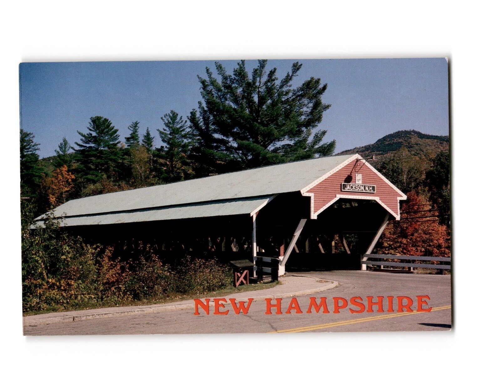 Vintage Postcard Jackson Bridge Covered Bridge New Hampshire R.S. Lenfest